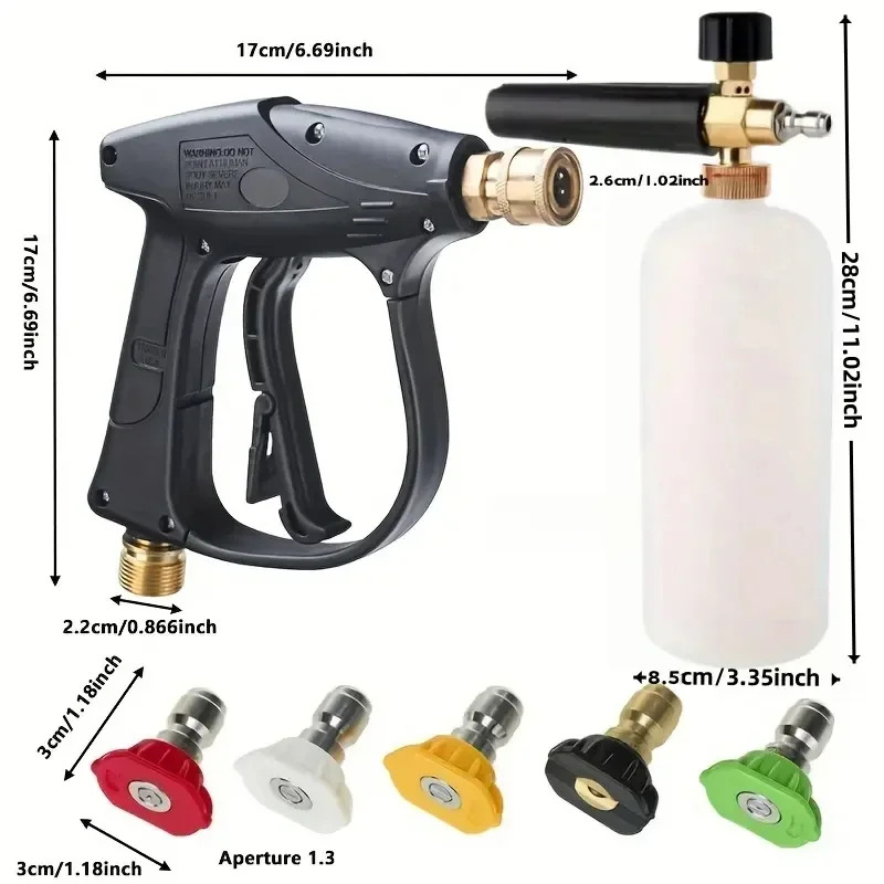 Pressure Washer Foam Gun - Yüksek Basınçlı Temizleme Su Tabancası 3000PSI